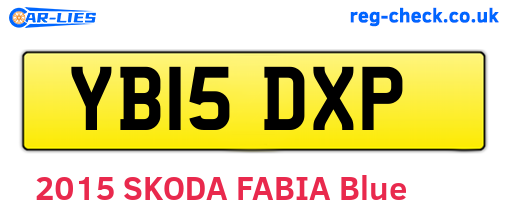 YB15DXP are the vehicle registration plates.