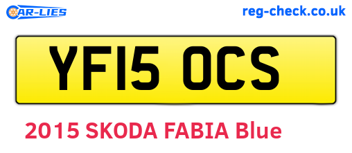 YF15OCS are the vehicle registration plates.