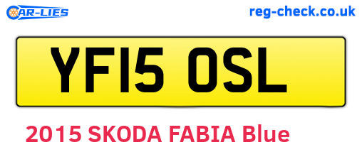 YF15OSL are the vehicle registration plates.