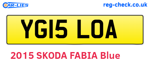 YG15LOA are the vehicle registration plates.