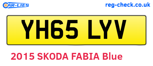YH65LYV are the vehicle registration plates.