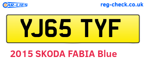 YJ65TYF are the vehicle registration plates.