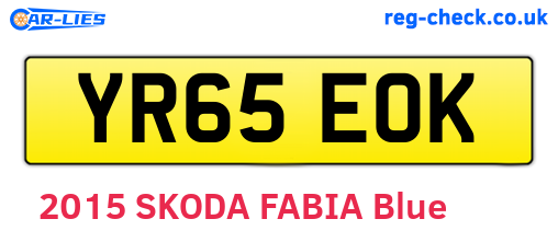 YR65EOK are the vehicle registration plates.