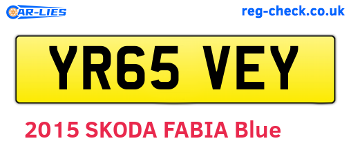 YR65VEY are the vehicle registration plates.