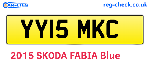 YY15MKC are the vehicle registration plates.
