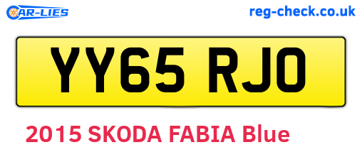 YY65RJO are the vehicle registration plates.
