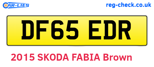 DF65EDR are the vehicle registration plates.