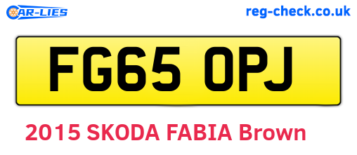 FG65OPJ are the vehicle registration plates.