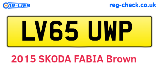 LV65UWP are the vehicle registration plates.