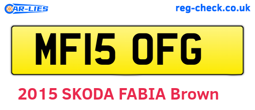 MF15OFG are the vehicle registration plates.