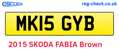 MK15GYB are the vehicle registration plates.