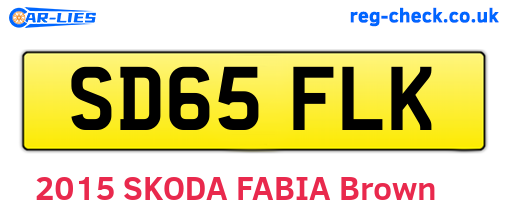SD65FLK are the vehicle registration plates.