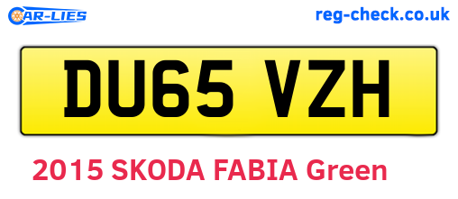DU65VZH are the vehicle registration plates.