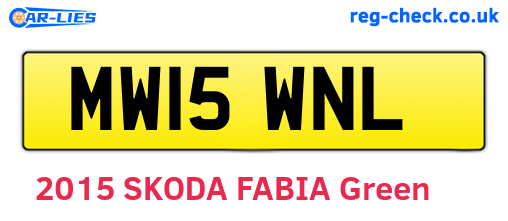 MW15WNL are the vehicle registration plates.