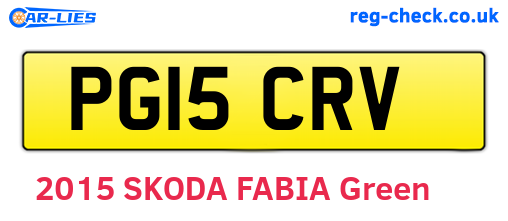 PG15CRV are the vehicle registration plates.