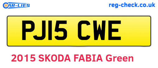 PJ15CWE are the vehicle registration plates.