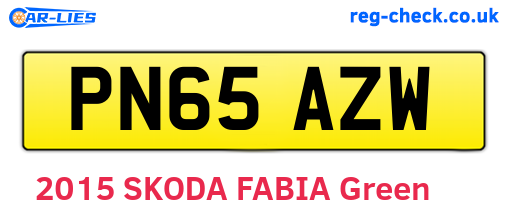 PN65AZW are the vehicle registration plates.