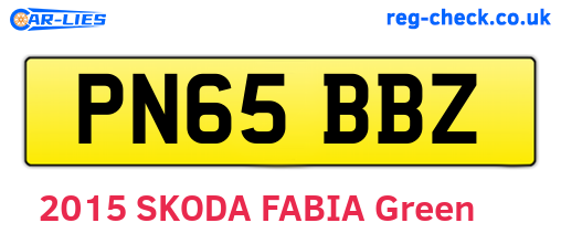 PN65BBZ are the vehicle registration plates.