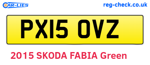 PX15OVZ are the vehicle registration plates.