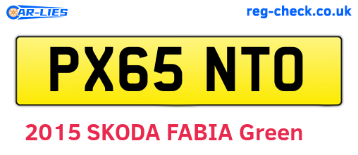 PX65NTO are the vehicle registration plates.