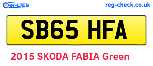 SB65HFA are the vehicle registration plates.