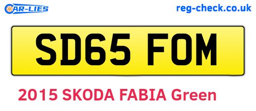SD65FOM are the vehicle registration plates.