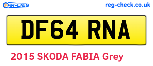 DF64RNA are the vehicle registration plates.