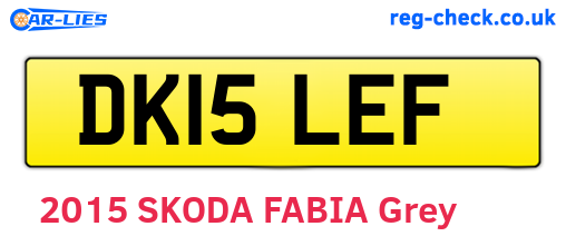 DK15LEF are the vehicle registration plates.