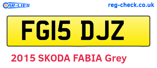 FG15DJZ are the vehicle registration plates.