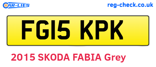 FG15KPK are the vehicle registration plates.