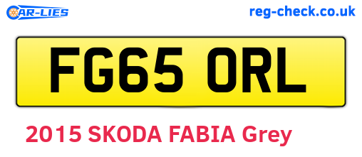 FG65ORL are the vehicle registration plates.