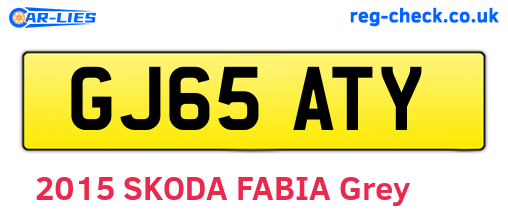 GJ65ATY are the vehicle registration plates.