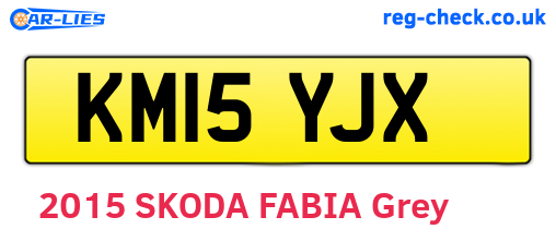 KM15YJX are the vehicle registration plates.