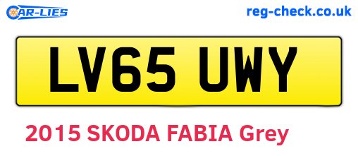 LV65UWY are the vehicle registration plates.