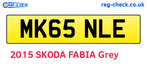 MK65NLE are the vehicle registration plates.