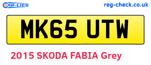 MK65UTW are the vehicle registration plates.