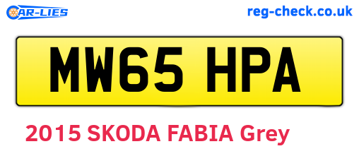 MW65HPA are the vehicle registration plates.