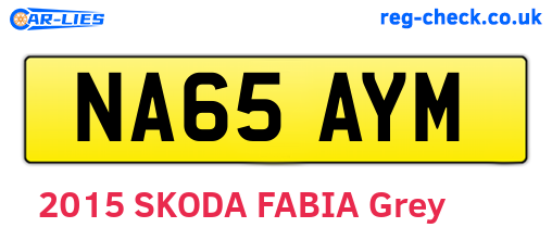 NA65AYM are the vehicle registration plates.