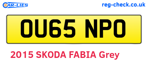 OU65NPO are the vehicle registration plates.