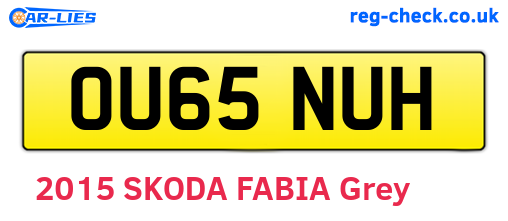 OU65NUH are the vehicle registration plates.