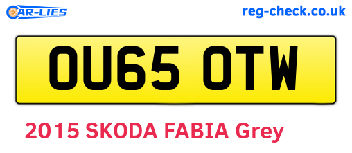 OU65OTW are the vehicle registration plates.