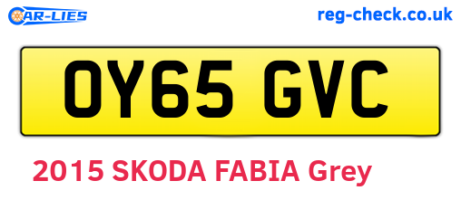 OY65GVC are the vehicle registration plates.