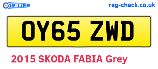 OY65ZWD are the vehicle registration plates.