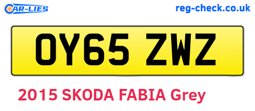OY65ZWZ are the vehicle registration plates.