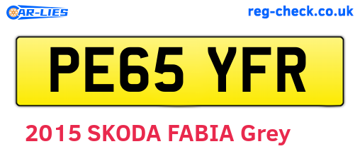 PE65YFR are the vehicle registration plates.