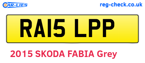 RA15LPP are the vehicle registration plates.