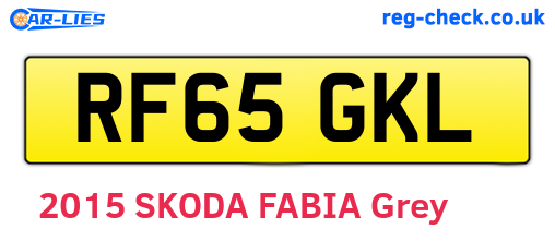 RF65GKL are the vehicle registration plates.