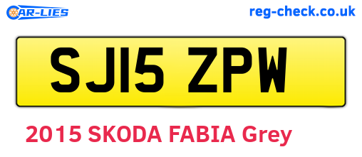 SJ15ZPW are the vehicle registration plates.