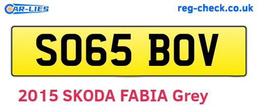 SO65BOV are the vehicle registration plates.