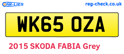 WK65OZA are the vehicle registration plates.